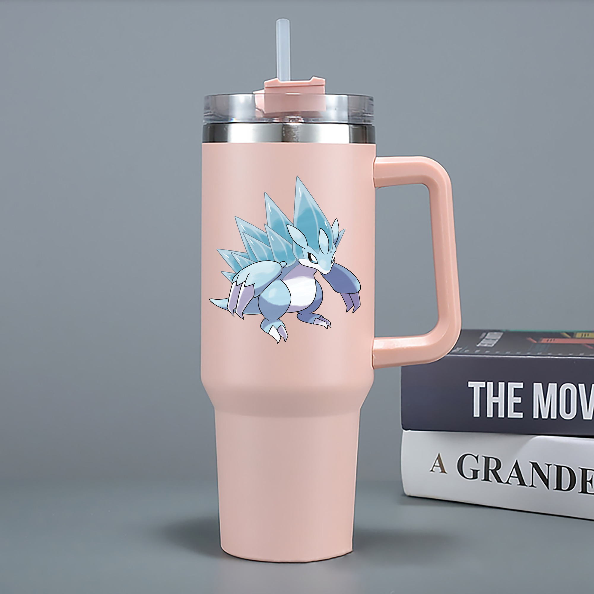 （画像用） ポケットモンスター Pokémon 1200mL車用タンブラー - クリスタルステッカー（プラスチックストロー付き）